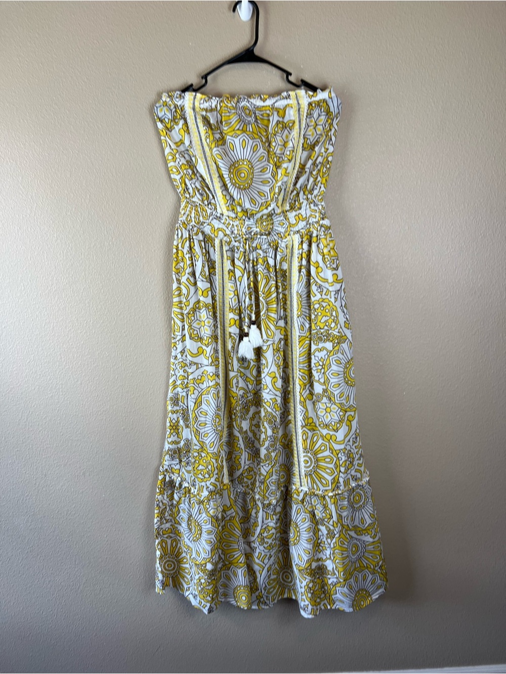 Ramy Brook Nadine Cotton Strapless Coverup Maxi Dress sunglow kaleidoscope - Picture 4 of 13